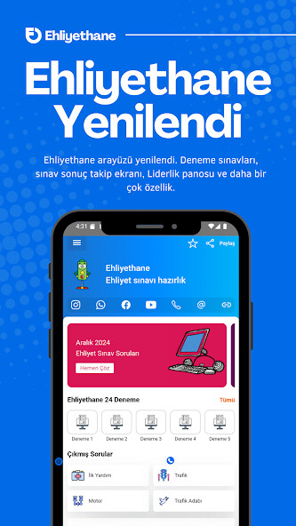 Run android online APK 2025 Ehliyet Sınav Soruları from MyAndroid or emulate 2025 Ehliyet Sınav Soruları using MyAndroid