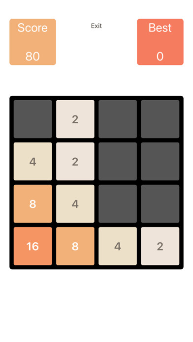 Emulate iPhone app 2048 - A Number Puzzle Game using MyAndroid