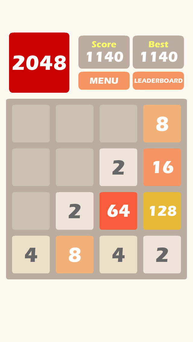 Emulate iPhone app 2048 - by YY using MyAndroid