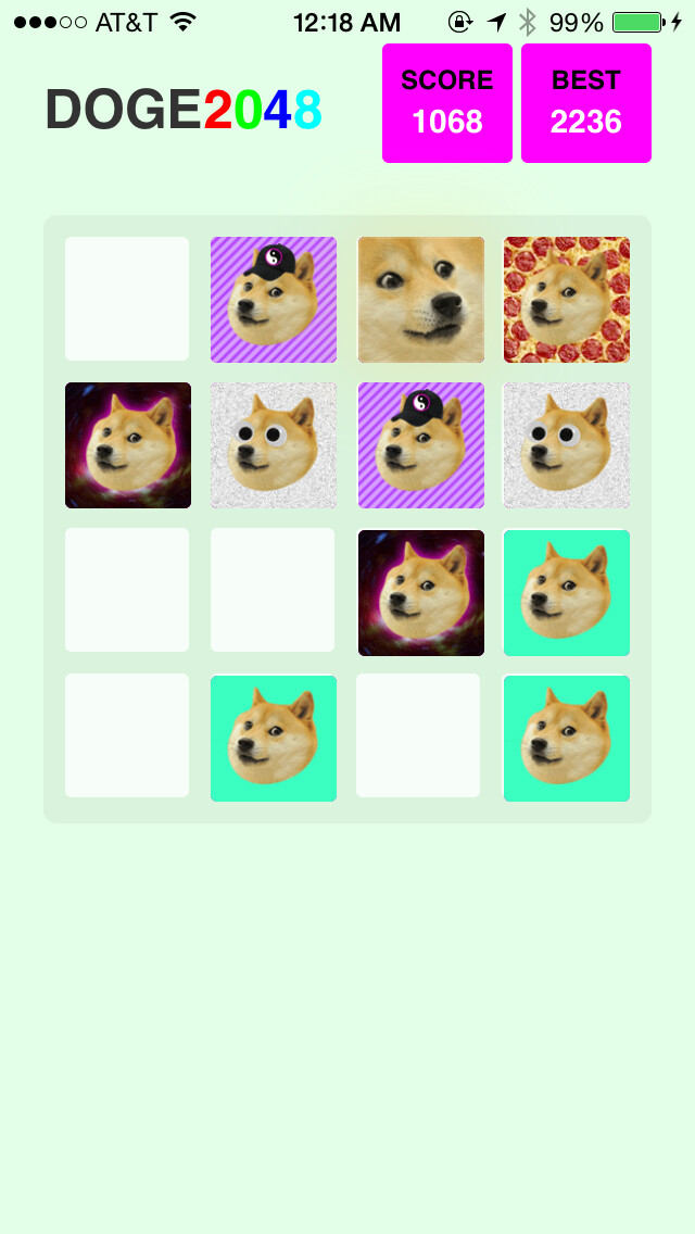 Emulate iPhone app 2048 Doge Version Pro using MyAndroid