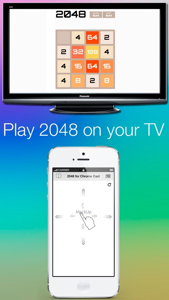 Emulate iPhone app 2048 for ChromeCast - The addictive puzzle Game using MyAndroid