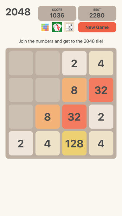 Emulate iPhone app 2048 Number Logic Games using MyAndroid