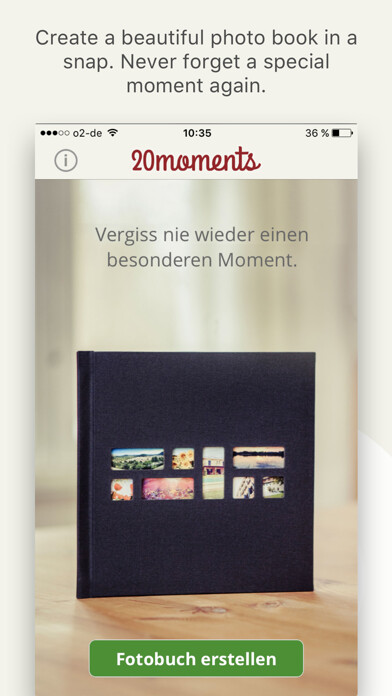 Emulate iPhone app 20Moments - Create photo books using MyAndroid Emulate iPhone app 20Moments - Create photo books using MyAndroid