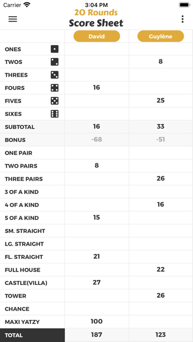 Emulate iPhone app 20 Rounds Score Sheet using MyAndroid Emulate iPhone app 20 Rounds Score Sheet using MyAndroid