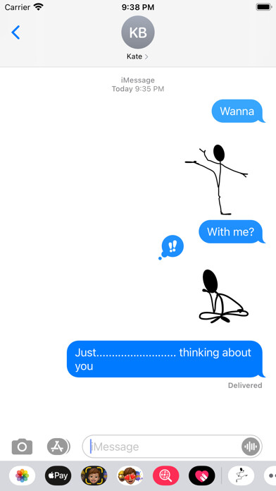 Emulate iPhone app 20 Stick Emotions Stickers using MyAndroid