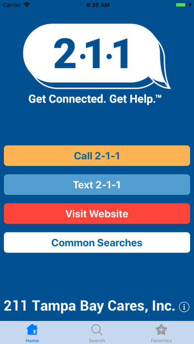 Emulate iPhone app 211Connects (Tampa Bay) using MyAndroid