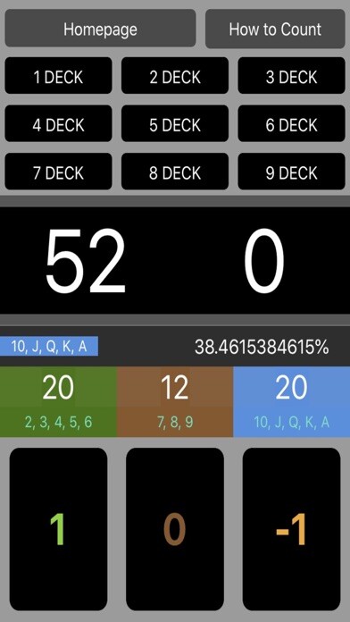 Emulate iPhone app 21 Card Counter using MyAndroid