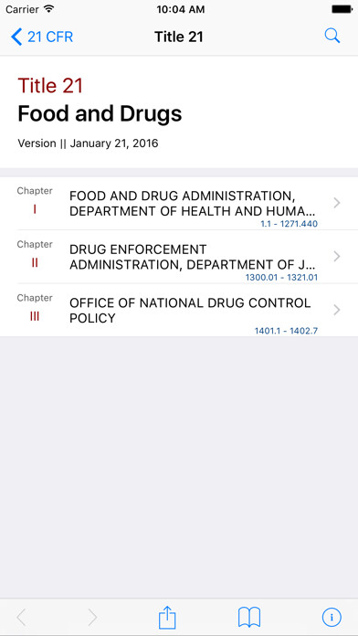 Emulate iPhone app 21 CFR - Food and Drugs (LawStack Series) using MyAndroid