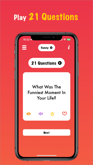 Emulate iPhone app 21 Questions - Party Games 18+ using MyAndroid