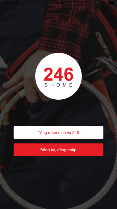 Emulate iPhone app 246SHOME - Sửa nhà/điện/nước.. using MyAndroid