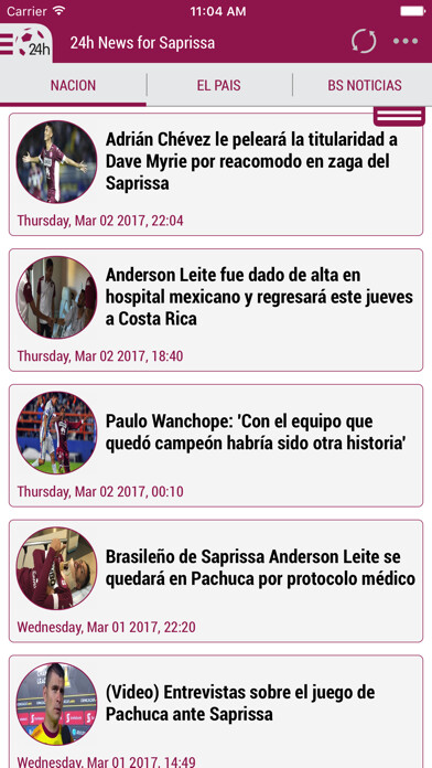 Emulate iPhone app 24h News for Deportivo Saprissa using MyAndroid