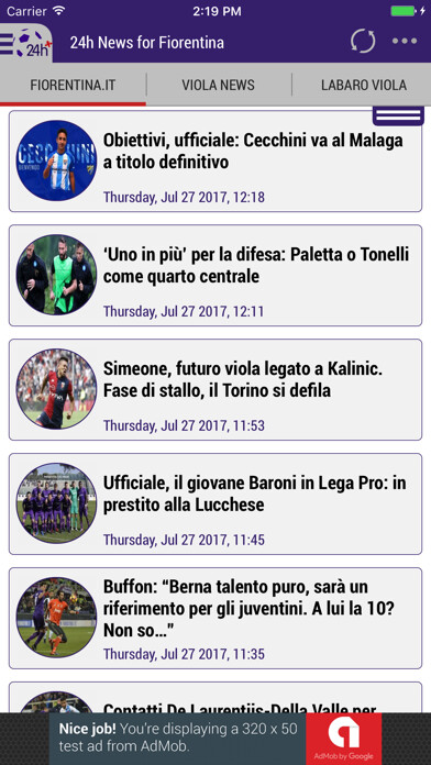 Run android online APK 24h News for Fiorentina from MyAndroid or emulate 24h News for Fiorentina using MyAndroid
