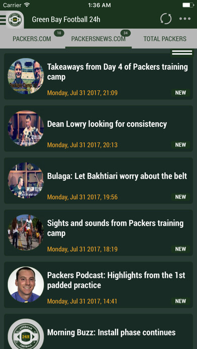 Emulate iPhone app 24h News for Green Bay Packers using MyAndroid Emulate iPhone app 24h News for Green Bay Packers using MyAndroid