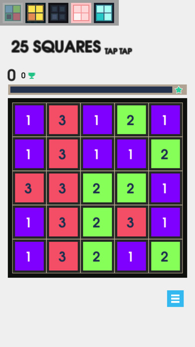 Emulate iPhone app 25 Squares - Tap Tap using MyAndroid