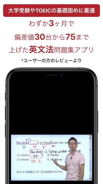 Emulate iPhone app 動画英文法2700 using MyAndroid