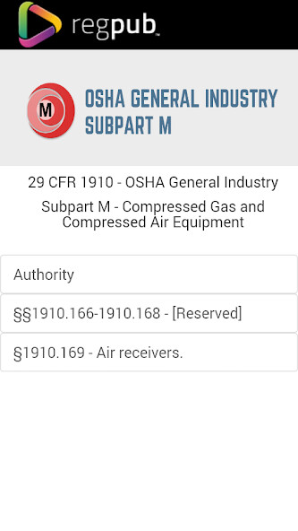 Emulate Android APK 29 CFR 1910 - Subpart M