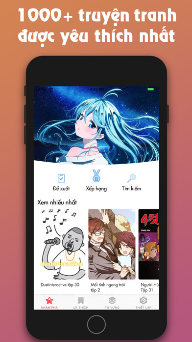 Emulate iPhone app 2Comic - Truyện Song Ngữ using MyAndroid