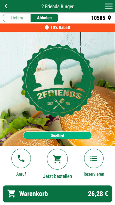 Emulate iPhone app 2 Friends Burger using MyAndroid