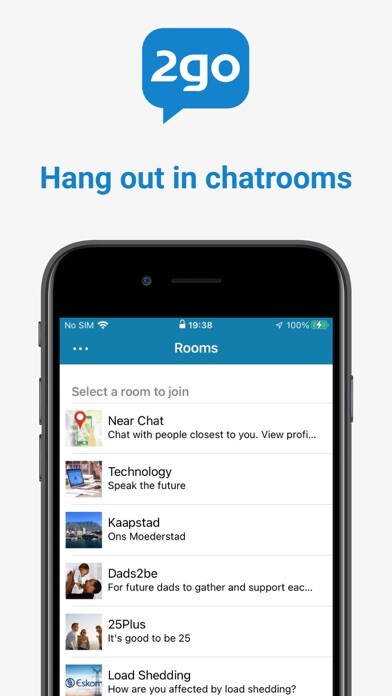 Emulate iPhone app 2go Chat - Hangouts, Chatrooms using MyAndroid