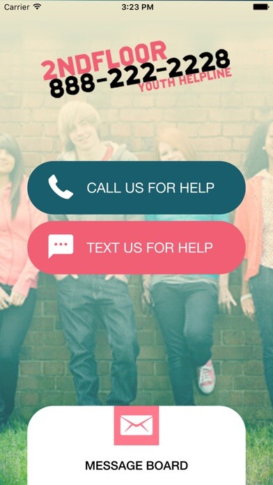 Emulate iPhone app 2ndFloor: Youth Helpline using MyAndroid