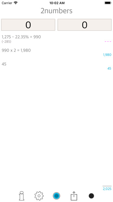 Emulate iPhone app 2numbers - 2numeri using MyAndroid