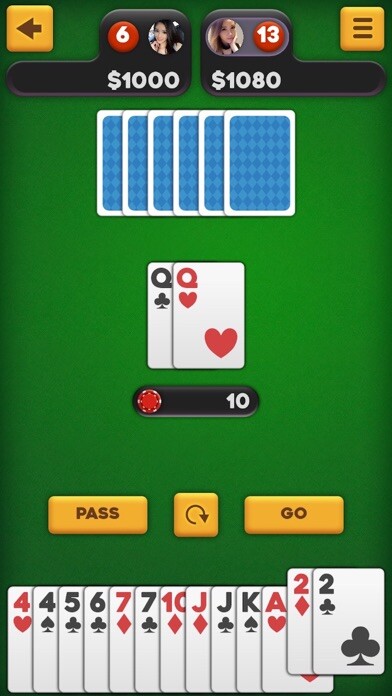 Emulate iPhone app 2P Big 2 Poker using MyAndroid