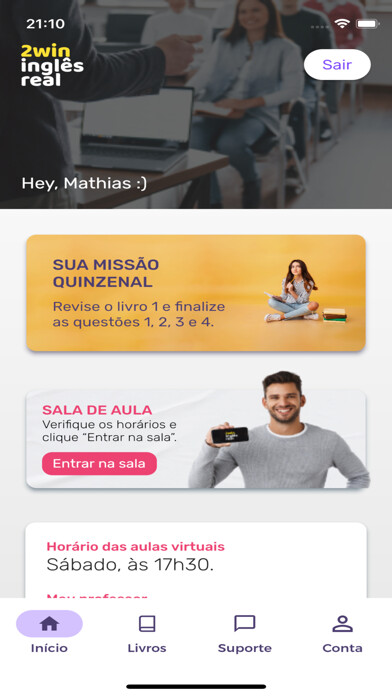 Emulate iPhone app 2Win - Inglês real using MyAndroid