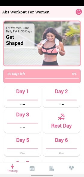 Run android online APK 30 Day ABS Women Workout Plan from MyAndroid or emulate 30 Day ABS Women Workout Plan using MyAndroid