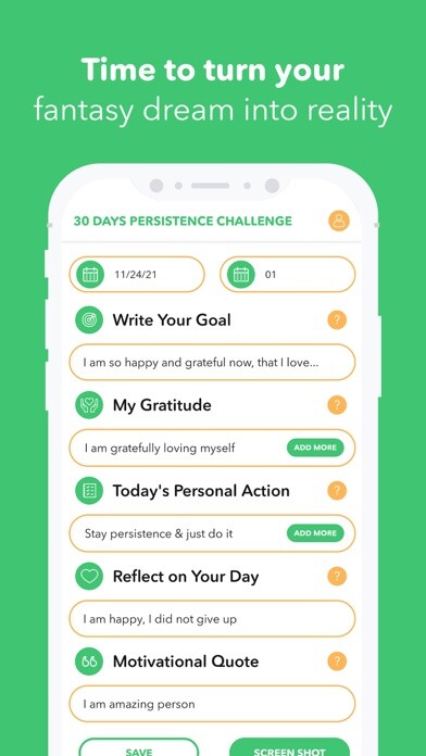 Emulate iPhone app 30 Day’s persistence challenge using MyAndroid