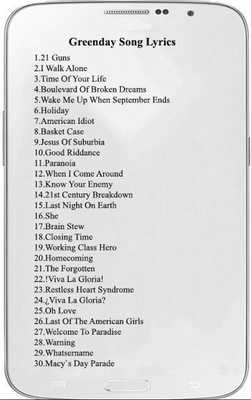 Emulate Android APK 30 Greenday Song Lyrics