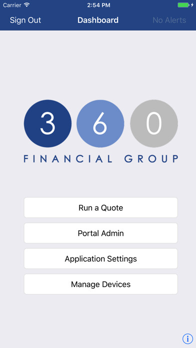 Emulate iPhone app 360 Financial Quoting Tools using MyAndroid
