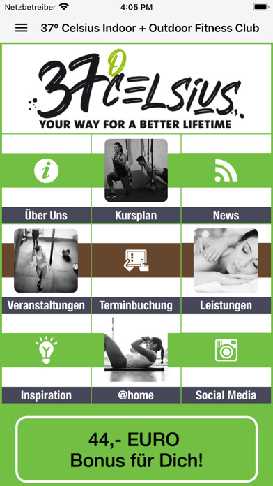 Emulate iPhone app 37° Celsius Fitness Club using MyAndroid Emulate iPhone app 37° Celsius Fitness Club using MyAndroid