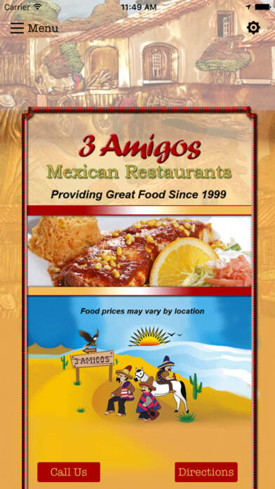 Emulate iPhone app 3 Amigos Mexican Restaurants using MyAndroid Emulate iPhone app 3 Amigos Mexican Restaurants using MyAndroid