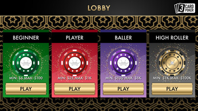 Emulate iPhone app 3 Card Poker Table Game using MyAndroid