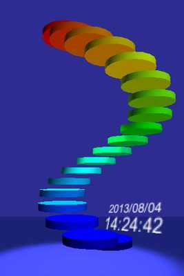 Emulate Android APK 3D Clock Rainbow