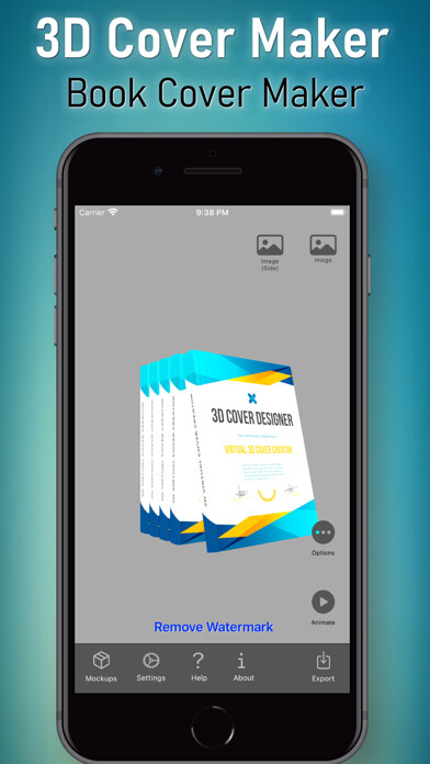 Emulate iPhone app 3D Cover Maker - Book Cover using MyAndroid