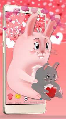 Emulate Android APK 3D Cute Bunny Love Theme Emulate Android APK 3D Cute Bunny Love Theme