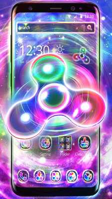 Emulate Android APK 3D Galaxy Neon Fidget Spinner Theme