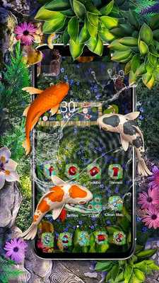 Emulate Android APK 3D Koi Launcher Theme