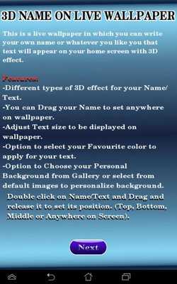 Emulate Android APK 3D Name On LiveWallpaper