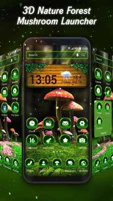 Emulate Android APK 3D Nature Forest Mushroom Live Wallpaper Launcher