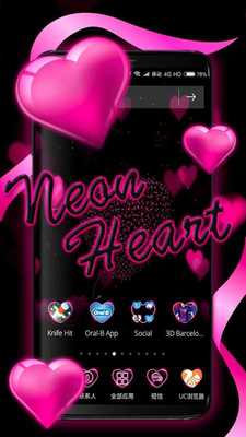 Emulate Android APK 3D Neon Heart Theme Emulate Android APK 3D Neon Heart Theme