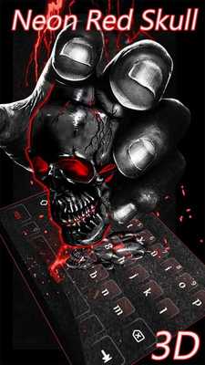 Emulate Android APK 3D Neon Red Skull Keyboard