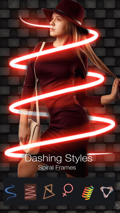 Emulate iPhone app 3D Neon Spiral Photo Editor Fx using MyAndroid