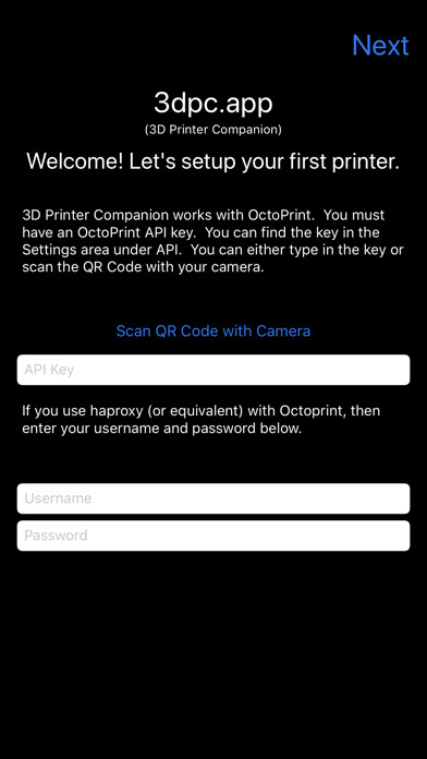 Emulate iPhone app 3dpc for OctoPrint using MyAndroid
