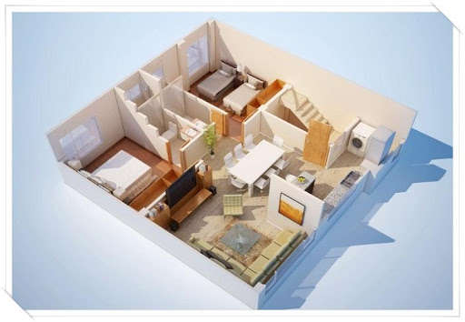 Emulate Android APK 3D Small House Layout Design