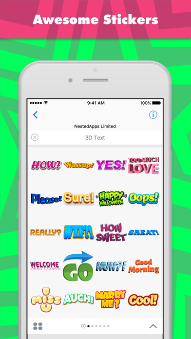 Emulate iPhone app 3D Text stickers by NestedApps Stickers using MyAndroid Emulate iPhone app 3D Text stickers by NestedApps Stickers using MyAndroid