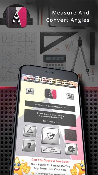 Emulate iPhone app 3 Grams Tilt Level Meter using MyAndroid