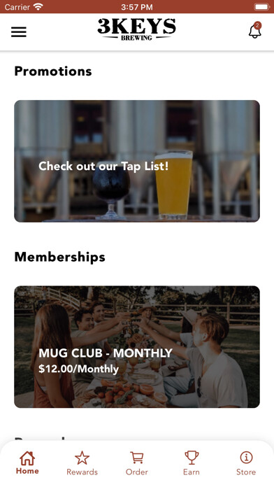 Emulate iPhone app 3 Keys Brewing Rewards using MyAndroid