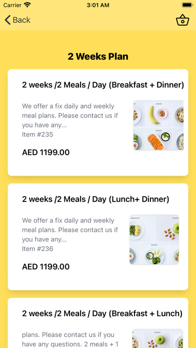 Emulate iPhone app 3Menus Meal Plan using MyAndroid